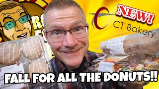 NEW CT BAKERY FALL DONUTS MINI LEAF APPLE FILLED amp CINNAMON BUN TASTE amp REVIEW [upl. by Dame]