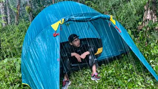 solo camping heavy rain and storms sleeping felt comfortable and peaceful [upl. by Enirroc]