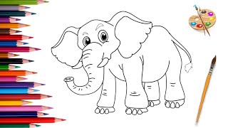 How to draw a elephant  elephant art drawing  elephant cartoon drawing easy [upl. by Africah191]