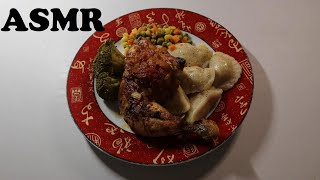 CHICKEN PEROGIES BROCCOLI amp MIXED VEGGIES ASMR MUKBANG [upl. by Valer227]