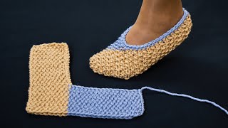 Easy knitting slipper  tutorial for beginners Miarti🧶 [upl. by Anema]