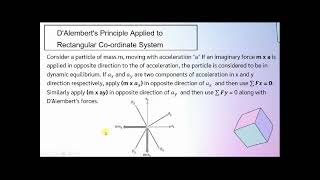 Kinetics DAlemberts Principle Engineeringmechanics sahihai [upl. by Utas]