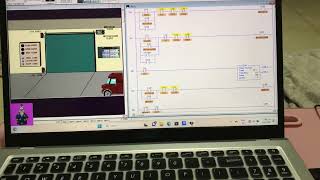 automatic door open  close using  PLC [upl. by Nahttam]