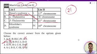 Downs syndrome I chromosomeB Thalassemia II chromosomeC Thalassemia III chromosome [upl. by Yrot]