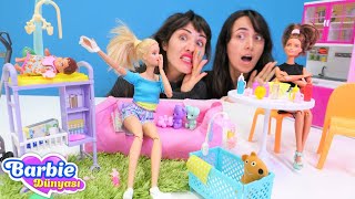 Barbie bebek bakıcısı Sevcan ve Ümit ile Barbie videoları [upl. by Ezitram280]