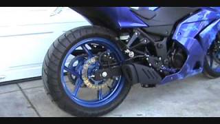 2009 250R with GSXR Muffler Mod Vid 0002 [upl. by Naicul]