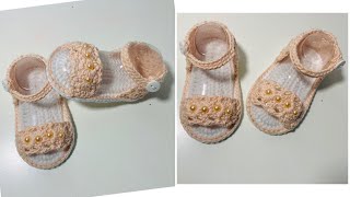 SANDALIAS PARA BEBE TEJIDAS A CROCHET  3 a 6 meses  PASO A PASO  TEJIDOS BEBE [upl. by Yssirk]