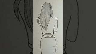 How to draw a girl  Backside girl drawing  Easy Art shorts girlseasydrawing  art [upl. by Wakeen]