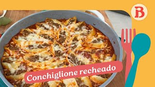 Conchiglione recheado de ragu com queijo  Band Receitas [upl. by Mercer748]