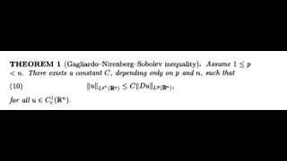 Gagliardo–Nirenberg interpolation inequality [upl. by Enalahs]