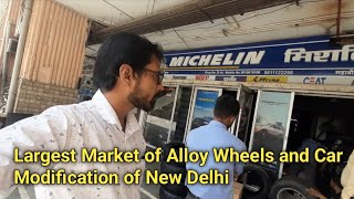 alloy wheels fitting in creta base model delhi largest car modification market [upl. by Jeffy]