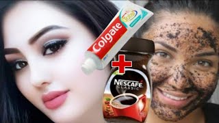 MIX COFFEE AND TOOTHPASTE VIRAL COFFEE MASK SKRUB CLEANSER HERBAL WHITENING FACIAL [upl. by Nwahsel416]