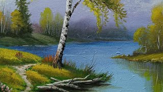 Göl Manzara Akrilik Boya Landscape Acrylic Painting [upl. by Trenna]