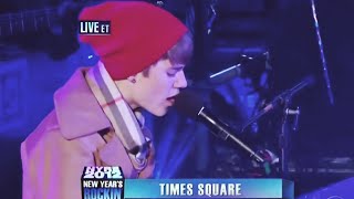 【小賈斯汀Justin Bieber】時代廣場跨年演唱披頭四經典名曲《Let It Be》New Years Eve Live from Time Square 中英字幕 • [upl. by Tanya]