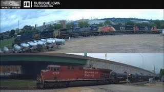 Dubuque Junction Live Railcam  Dubuque IA SteelHighway [upl. by Pembroke527]