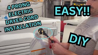 How to Install a 4 Prong Dryer Cord on an Electric Dryer [upl. by Atillertse]