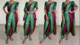 How to Drape Dhoti Style Saree  Dhoti Saree Draping  GroomingwithUtkarsha [upl. by Bolme674]