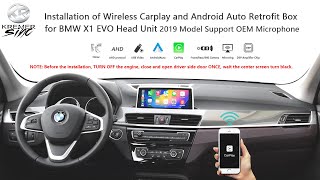 Wireless Carplay amp AndroidAuto Retrofit Box for BMW X1 20192021 Model EVO Head Unit [upl. by Morice]