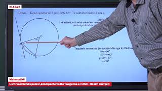 8547  Matematikë  Ushtrime Këndi qendror këndi periferik dhe tangjenta e rrethit [upl. by Sung]