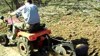 simplicity allis chalmers garden tractor plowing [upl. by Tega928]