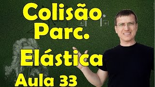 COLISÃO PARCIALMENTE ELÁSTICA  DINÂMICA AULA 33  Prof Marcelo Boaro [upl. by Keemahs807]