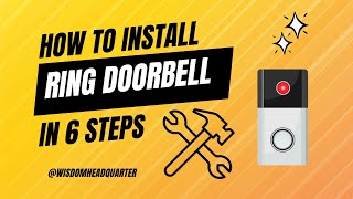 How To install A Ring Doorbell  Ring Doorbell 2nd Generation  Wireless 6 steps Guide ringdoorbell [upl. by Hodges947]