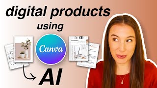 How to create digital products to sell online using Canva AI tools 💸 [upl. by Anyat360]