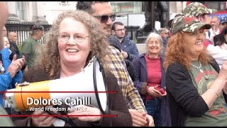 Dolores Cahill gives a rousing speech in Trafalgar Square during Londons 15th May Freedom protest [upl. by Thisbe748]