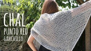 Tutorial Chal muy Fácil Punto Calado Ganchillo  Crochet [upl. by Aihk]