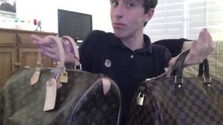 Louis Vuitton speedy 35 damier ebene vs speedy 40 monogram Unboxing [upl. by Oelgnaed858]