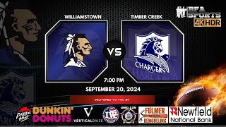 TIMBER CREEK CHARGERS VS WILLIAMSTOWN BRAVES FOOTBALL  FRI SEP 20TH  7PM [upl. by Llerdnod738]