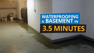 Basement Waterproofing in 35 Minutes  Block Wall Foundation in Norwalk CT [upl. by Danforth]