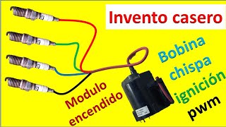 modulo casero de encendido con flyback bobina para bujia  ignicion y modulo de encendido [upl. by Procter]