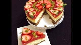 Çilekli Cheesecake Nasıl Yapılır En Pratık Yapım Şekli İle [upl. by Zurek]