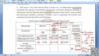 CFA二级｜财报PZ｜经典题｜M1 Intercorporate Investments｜3 Financial Assets [upl. by Clotilde]