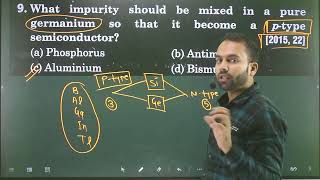 Q12 Semiconductor Electronics  What impurity should be mixed in a pure germanium so that it become [upl. by Ajnos]