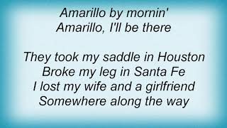 George Strait  Amarillo By Morning Lyrics [upl. by Keung]