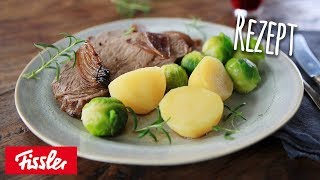 KalbsbratenRezept mit Schmorzwiebeln amp Rosenkohl als Beilage [upl. by Matrona]