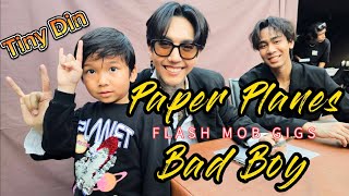 Paper Planes Flash Mob “Bad Boy” “ทรงอย่างแบด”  ‘Din’ was there as one of the artists on drum [upl. by Mharba]