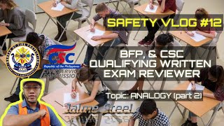 BFP amp CSC QUALIFYING WRITTEN EXAM REVIEWER TOPIC ANALOGY PART 2SAFETY VLOG 12 [upl. by Sharman437]