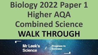 Biology combined Paper 1 Higher 2022 walkthrough AQA Science [upl. by Jeffy835]