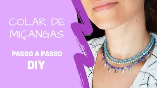 Como Fazer Colar de Miçangas Tendência do Verão  Passo a Passo DIY [upl. by Onifur]