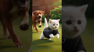 Kucing Ciko dikejar anjing shorts kucing cat funnycats kitten kitty cats catstory [upl. by Ecirahc]