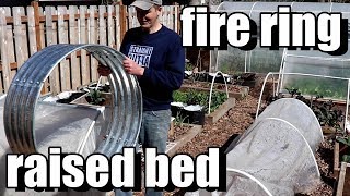 Setting Up a Fire Ring Raised Bed amp Reusing Old ContainerPotting Soil [upl. by Asha65]