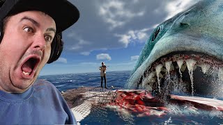 FIGHTING A MEGALODON  STRANDED DEEP PT 7 [upl. by Kattie]