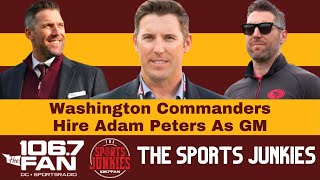 Commanders Hire Adam Peters As GM  Sports Junkies [upl. by Llehsyar530]