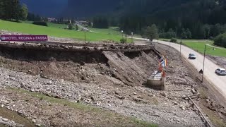 Nubifragio in Trentino la colata di fango che ha investito la val di Fassa vista dal drone [upl. by Hartzell]