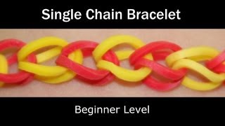 Rainbow Loom® Single Chain Bracelet  Lesson 1 [upl. by Concordia287]