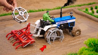 diy tractor plough machine with Cage Wheel science project sanocreator [upl. by Camala]