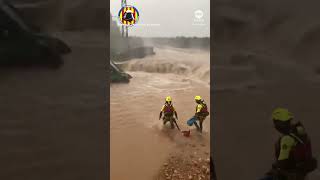 Dramatic rescues as deadly flash floods hit Spains Valencia region  ABC News [upl. by Yanahs]